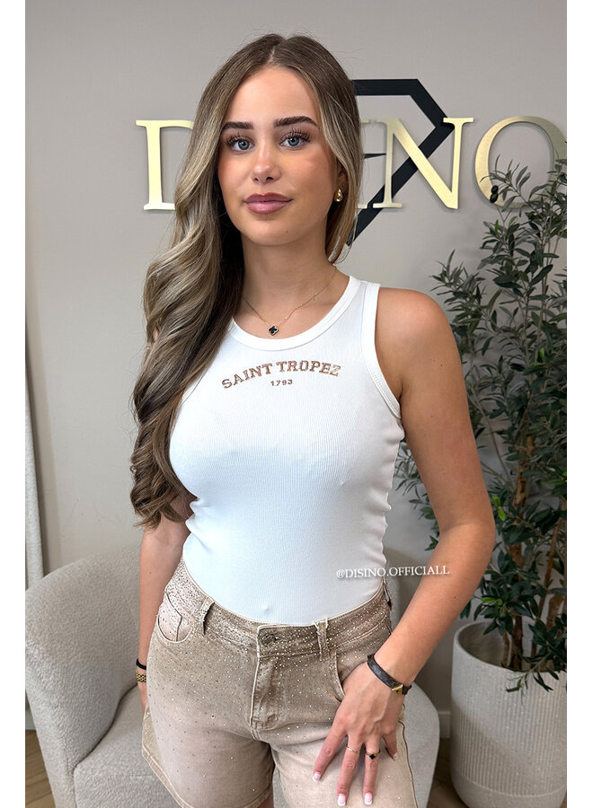 WHITE - 'SAINT TROPEZ HALTER TOP'