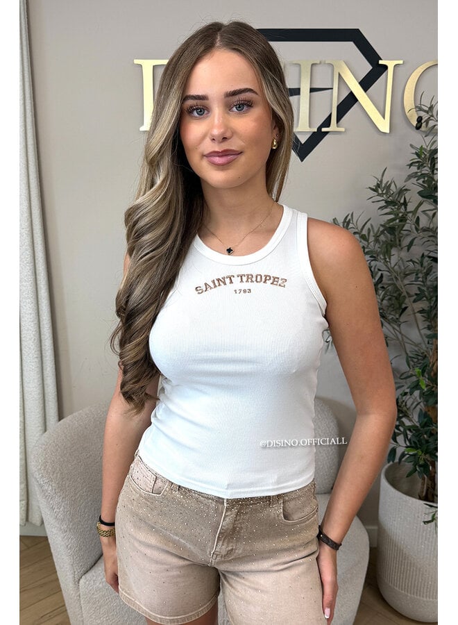 WHITE - 'SAINT TROPEZ HALTER TOP'