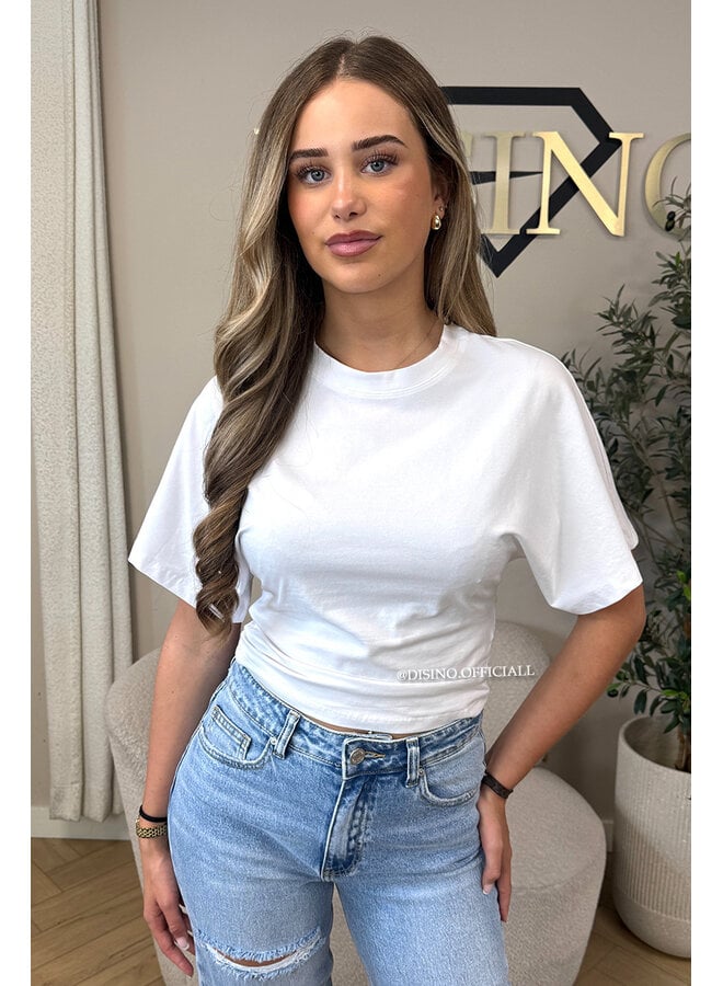 WHITE - 'NOAMI TOP' - PREMIUM QUALITY SNATCHED TEE