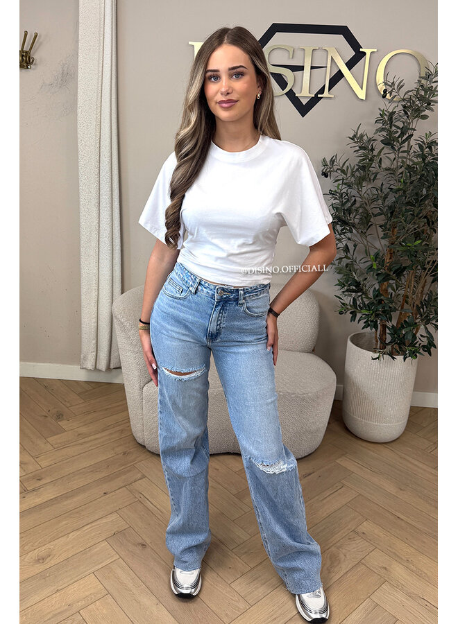 WHITE - 'NOAMI TOP' - PREMIUM QUALITY SNATCHED TEE
