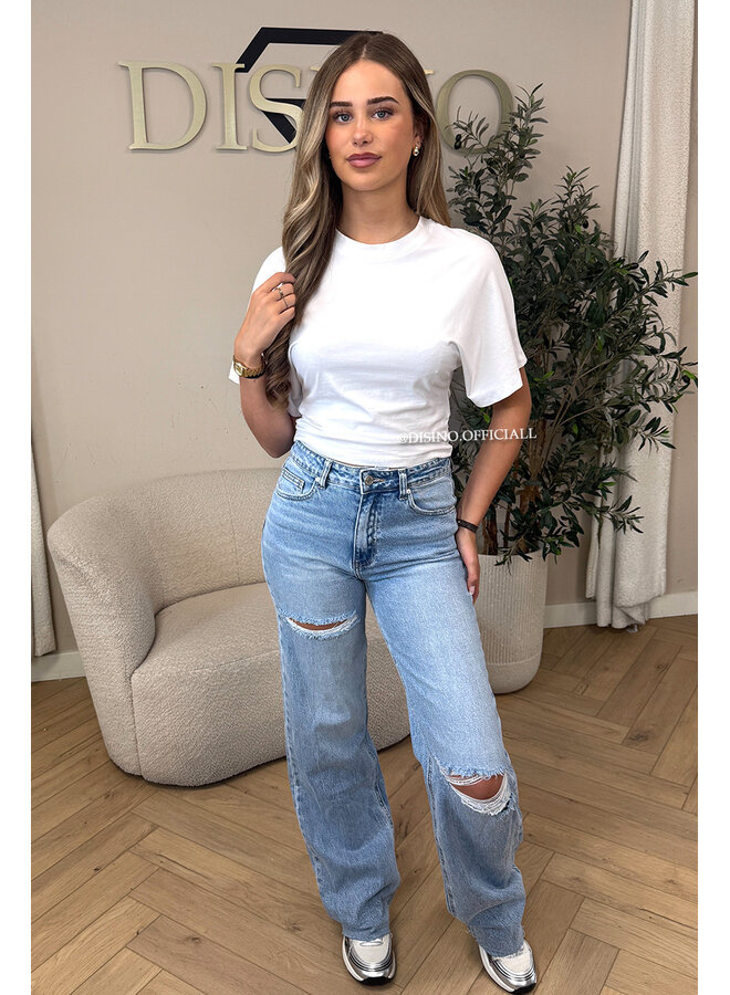 WHITE - 'NOAMI TOP' - PREMIUM QUALITY SNATCHED TEE