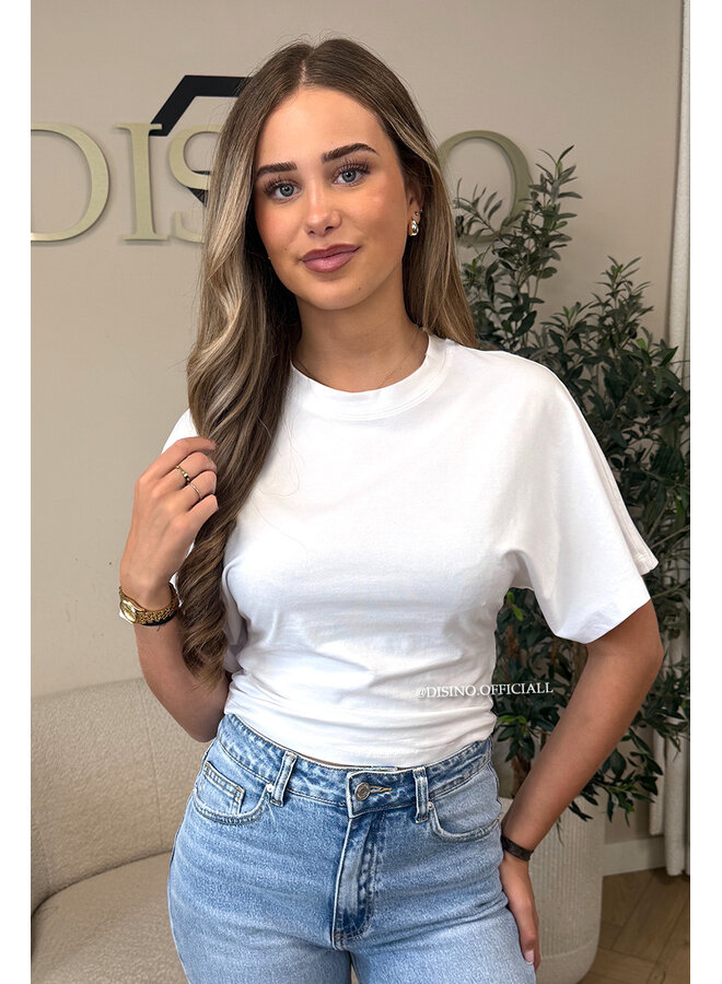 WHITE - 'NOAMI TOP' - PREMIUM QUALITY SNATCHED TEE