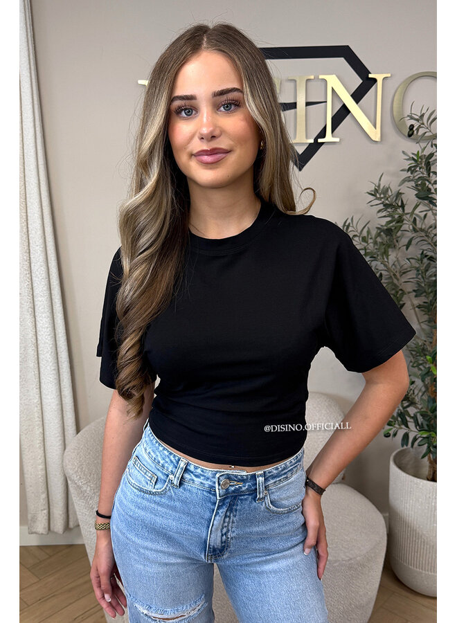BLACK - 'NOAMI TOP' - PREMIUM QUALITY SNATCHED TEE