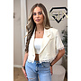 ECRU - 'MEREL BLAZER' - PREMIUM QUALITY LACE DETAIL CROPPED BLAZER