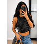 BLACK - 'LYNN RACER' - VIRAL MIRROR RACER TOP