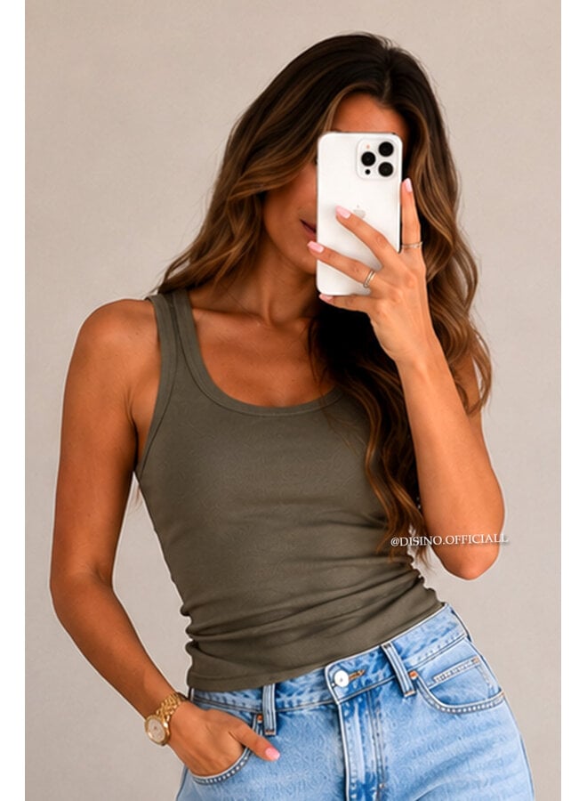 ARMY GREEN - 'NINA TOP' - PREMIUM QUALITY TANK TOP