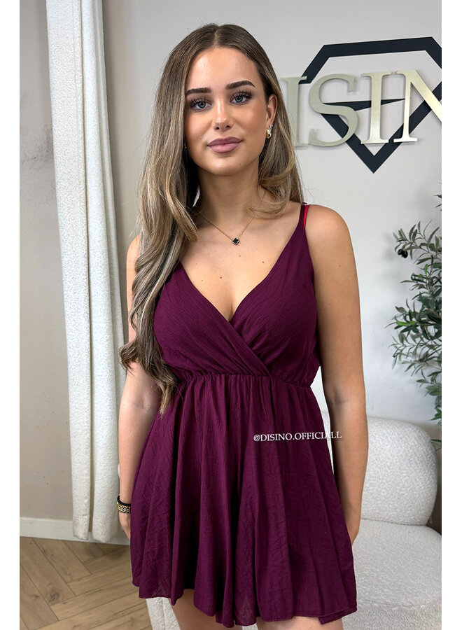 BURGUNDY - 'SANNE PLAYSUIT' - SUMMER BREEZE PLAYSUIT