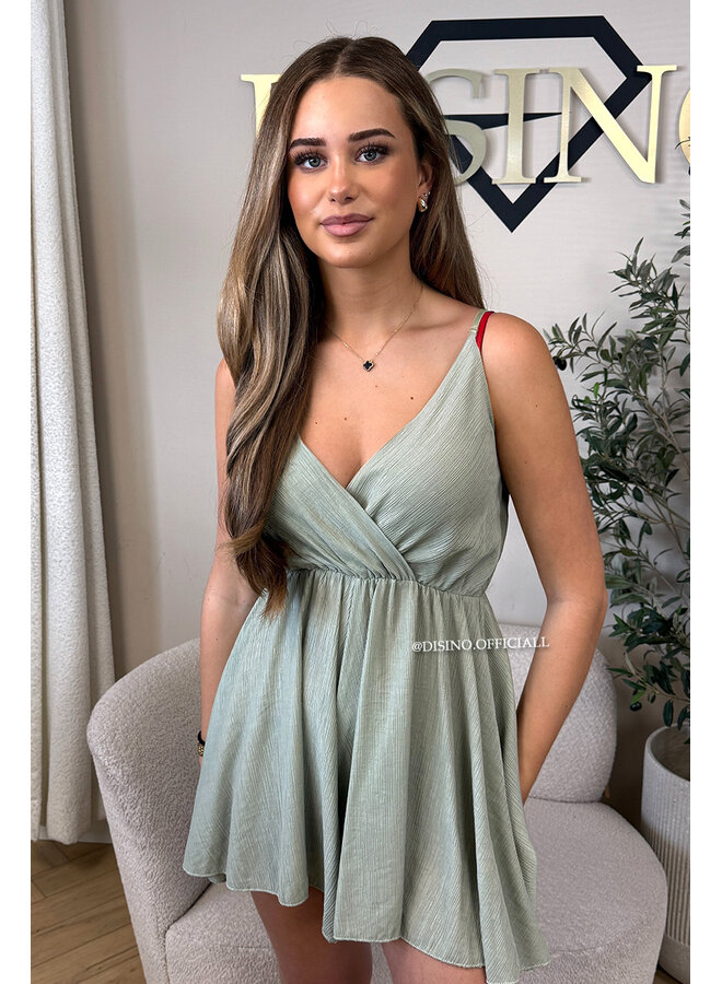 SAGE GREEN - 'SANNE PLAYSUIT' - SUMMER BREEZE PLAYSUIT