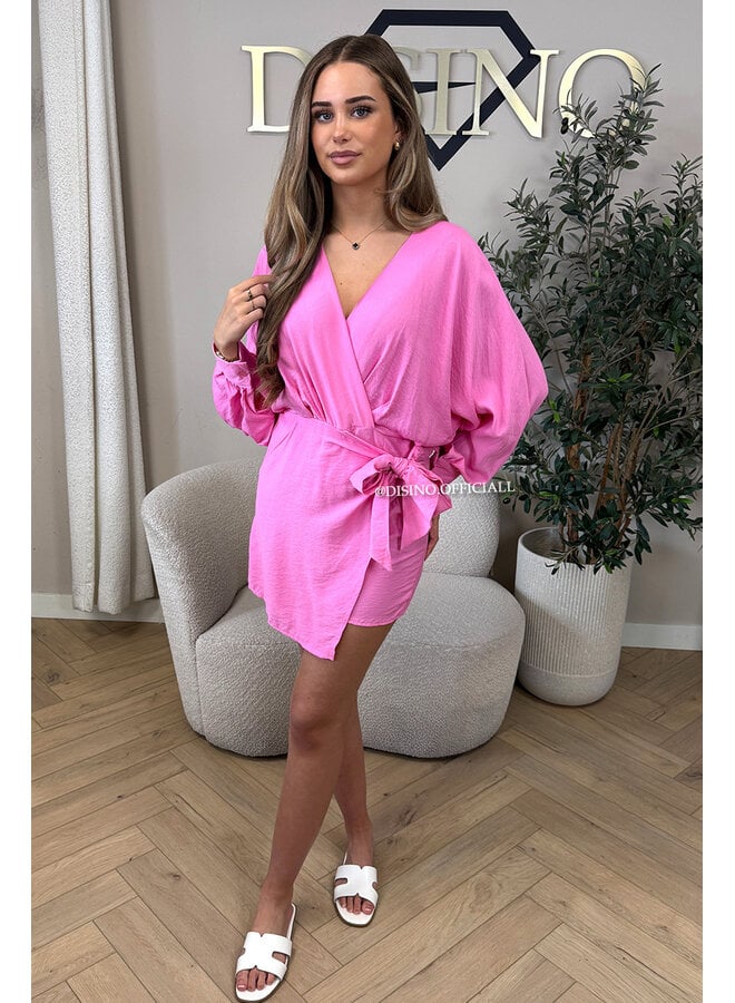 PINK - 'ROMY PLAYSUIT' - WRAP ON PLAYSUIT