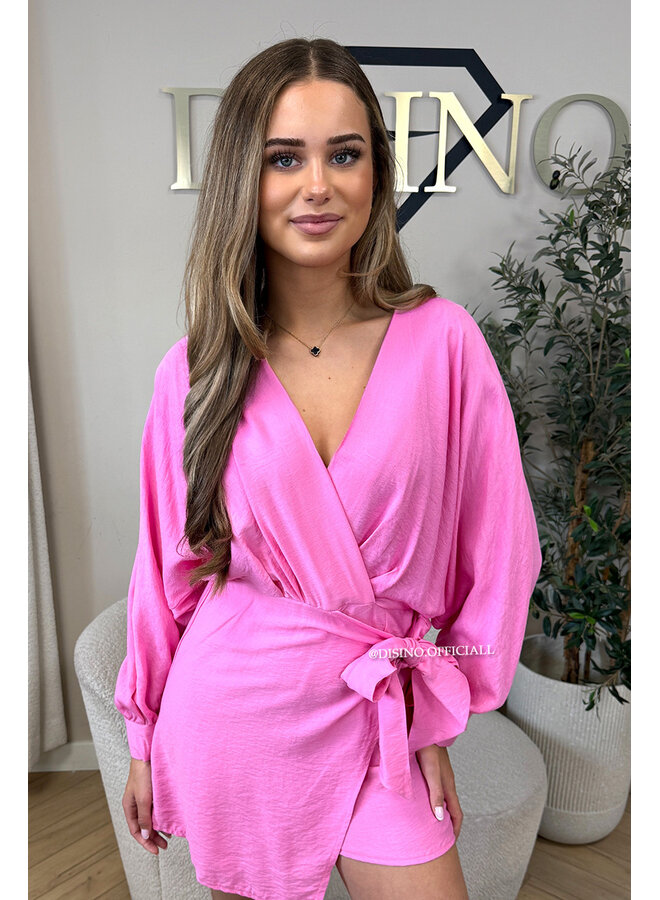 PINK - 'ROMY PLAYSUIT' - WRAP ON PLAYSUIT