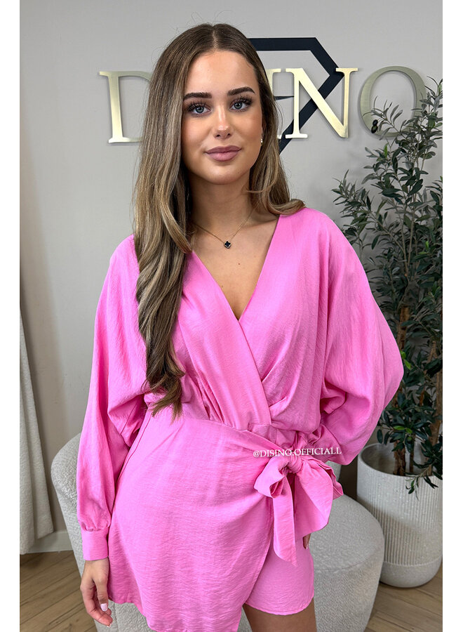 PINK - 'ROMY PLAYSUIT' - WRAP ON PLAYSUIT
