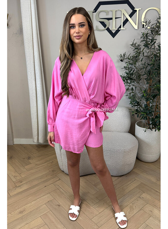 PINK - 'ROMY PLAYSUIT' - WRAP ON PLAYSUIT