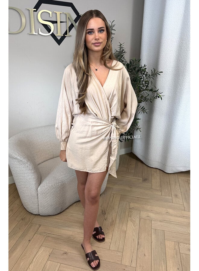 BEIGE - 'ROMY PLAYSUIT' - WRAP ON PLAYSUIT