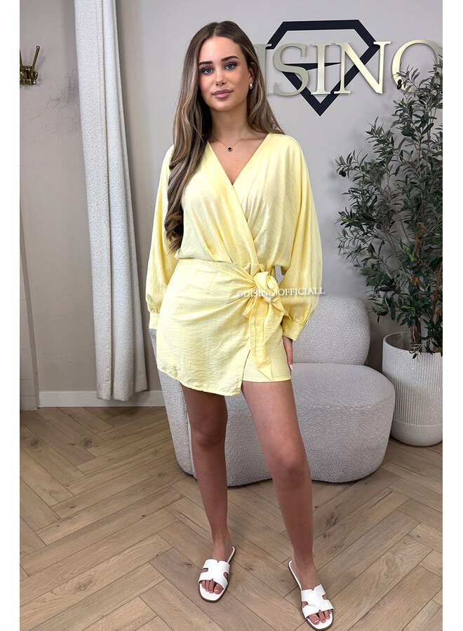 YELLOW - 'ROMY PLAYSUIT' - WRAP ON PLAYSUIT