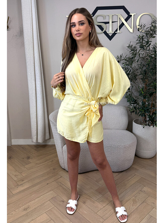 YELLOW - 'ROMY PLAYSUIT' - WRAP ON PLAYSUIT