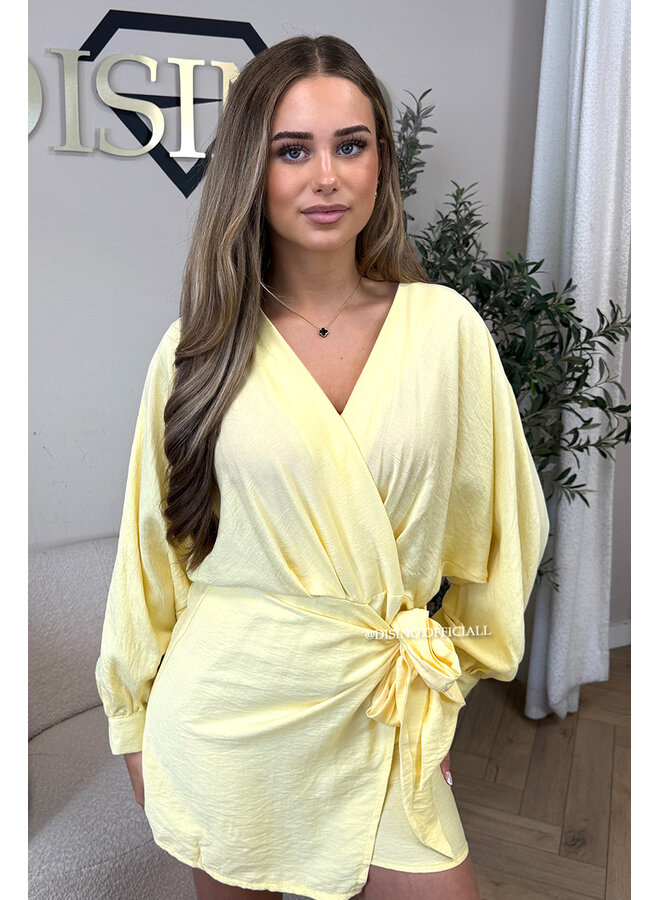 YELLOW - 'ROMY PLAYSUIT' - WRAP ON PLAYSUIT