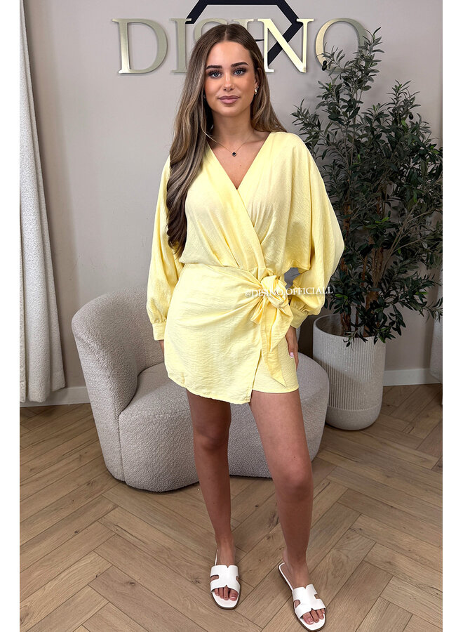 YELLOW - 'ROMY PLAYSUIT' - WRAP ON PLAYSUIT