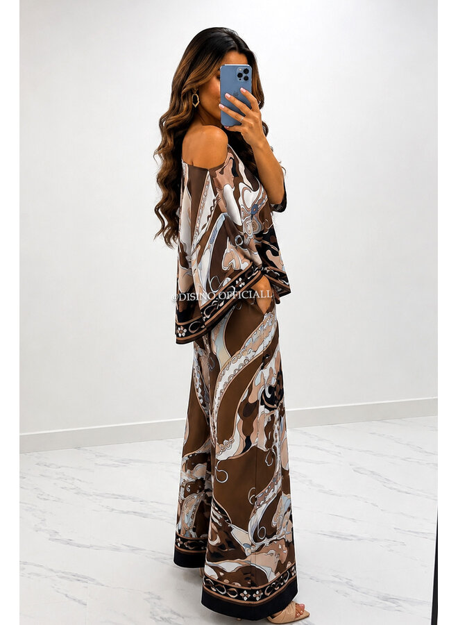 CHOCO - 'POUCHI SET' - INSPIRED COLORFUL SCARF TOP + PANTS SET