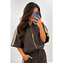 CHOCO - 'MABEL JACKET' - SHORT SLEEVE STRIPED BOMBER