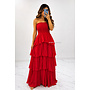 RED - 'ISABELLA MAXI DRESS' - SUMMER CHIQUE LAYERED RUFFLE MAXI DRESS