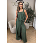 KHAKI GREEN - 'LOESJE SET' - SUMMER TOP + WIDE LEG PANTS SET