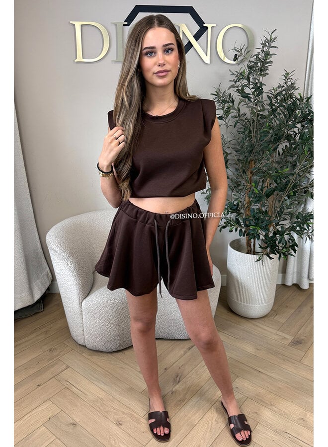 CHOCO - 'EVIE SHORT SET' - BOYFRIEND TOP + PANTS TWO PIECE SET
