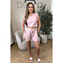 DUSTY PINK - 'EVIE SHORT SET' - BOYFRIEND TOP + PANTS TWO PIECE SET