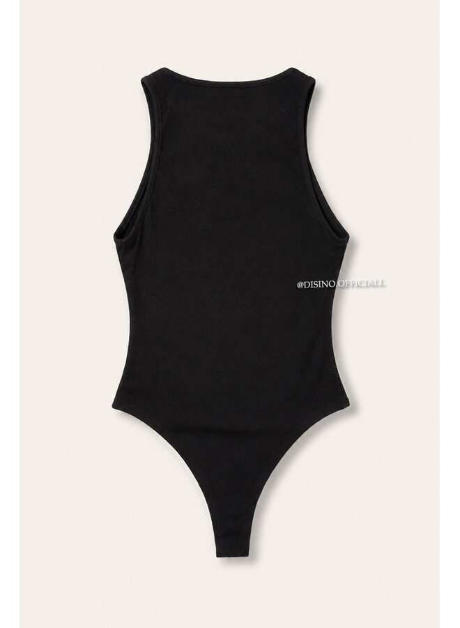 BLACK - 'AVERY BODYSUIT' - SHAPING RACER BODYSUIT