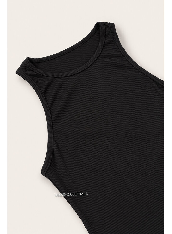 BLACK - 'AVERY BODYSUIT' - SHAPING RACER BODYSUIT