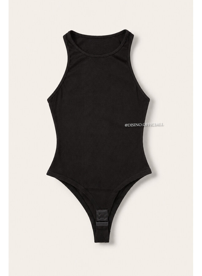 BLACK - 'AVERY BODYSUIT' - SHAPING RACER BODYSUIT
