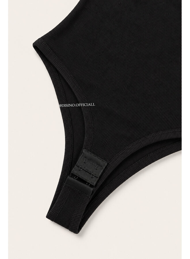 BLACK - 'AVERY BODYSUIT' - SHAPING RACER BODYSUIT