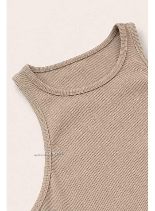 TAUPE - 'AVERY BODYSUIT' - SHAPING RACER BODYSUIT