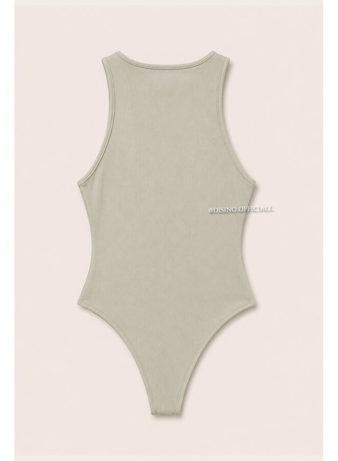 BEIGE - 'AVERY BODYSUIT' - SHAPING RACER BODYSUIT