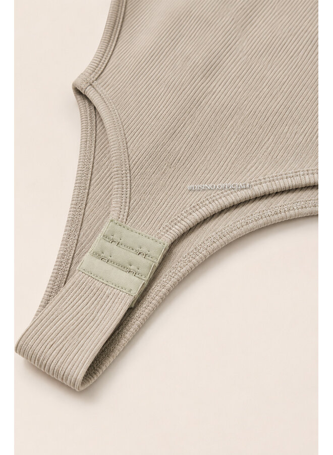 BEIGE - 'AVERY BODYSUIT' - SHAPING RACER BODYSUIT