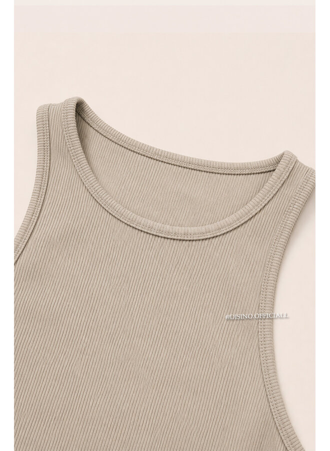 BEIGE - 'AVERY BODYSUIT' - SHAPING RACER BODYSUIT