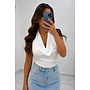 WHITE - 'LIANNE TOP' - OPEN BACK WATERFALL TOP