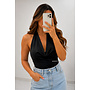 BLACK - 'LIANNE TOP' - OPEN BACK WATERFALL TOP