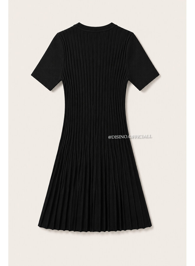BLACK - 'SANDRA DRESS' - CLASSY INSPIRED A-LINE DRESS