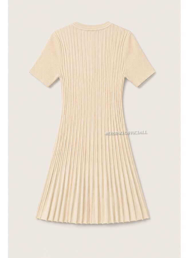 BEIGE - 'SANDRA DRESS' - CLASSY INSPIRED A-LINE DRESS