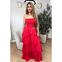 RED - 'ISABELLA MAXI DRESS' - SUMMER CHIQUE LAYERED RUFFLE MAXI DRESS