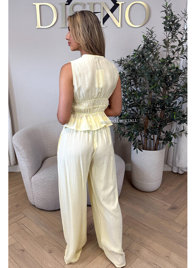 YELLOW - 'DELANI SET' - COASTAL CHIC SUMMER TOP + PANTS SET