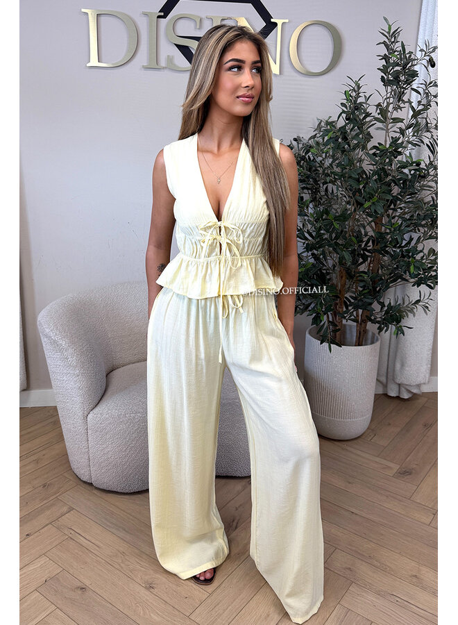 YELLOW - 'DELANI SET' - COASTAL CHIC SUMMER TOP + PANTS SET