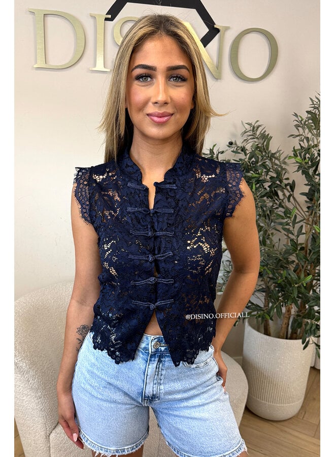 NAVY BLUE - 'AIKO TOP' - AIKO INSPIRED LACE TOP