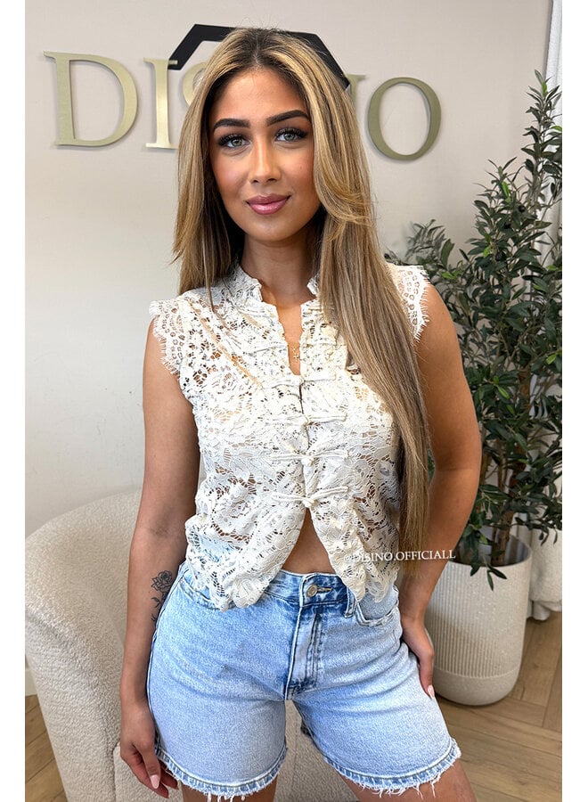 BEIGE - 'AIKO TOP' - AIKO INSPIRED LACE TOP