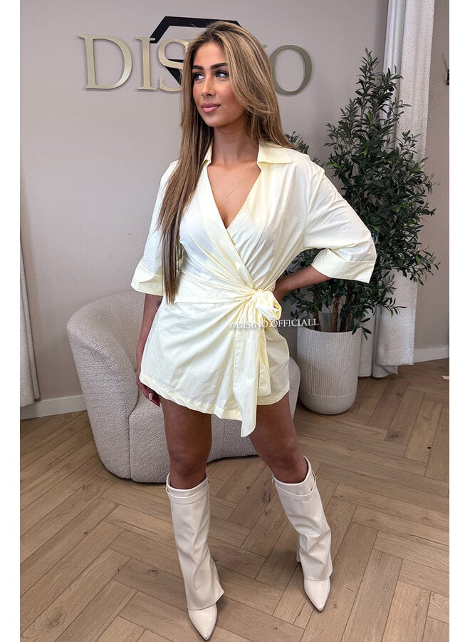 YELLOW - 'LINA PLAYSUIT' - CLASSY BLOUSE PLAYSUIT