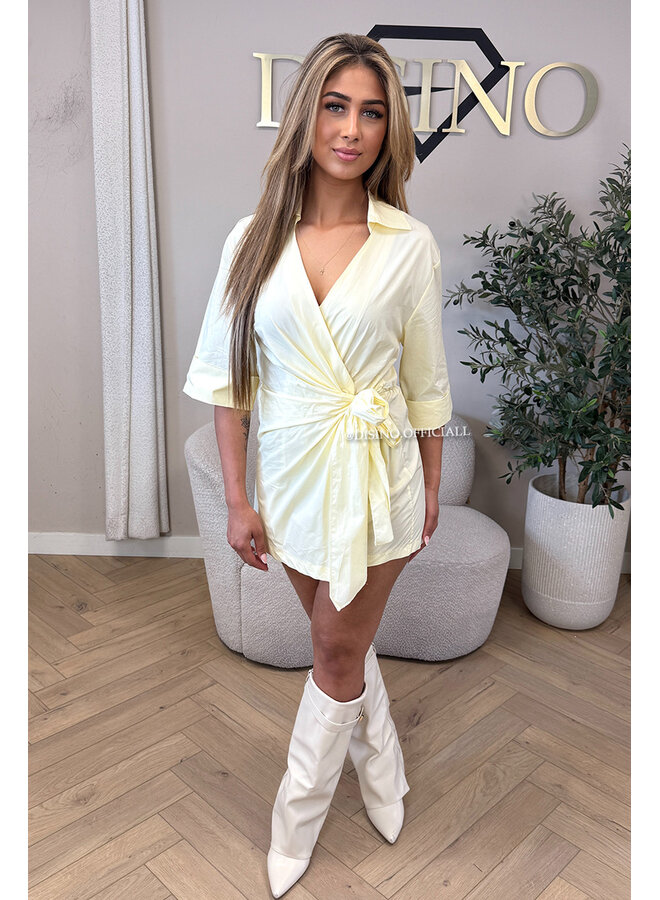 YELLOW - 'LINA PLAYSUIT' - CLASSY BLOUSE PLAYSUIT