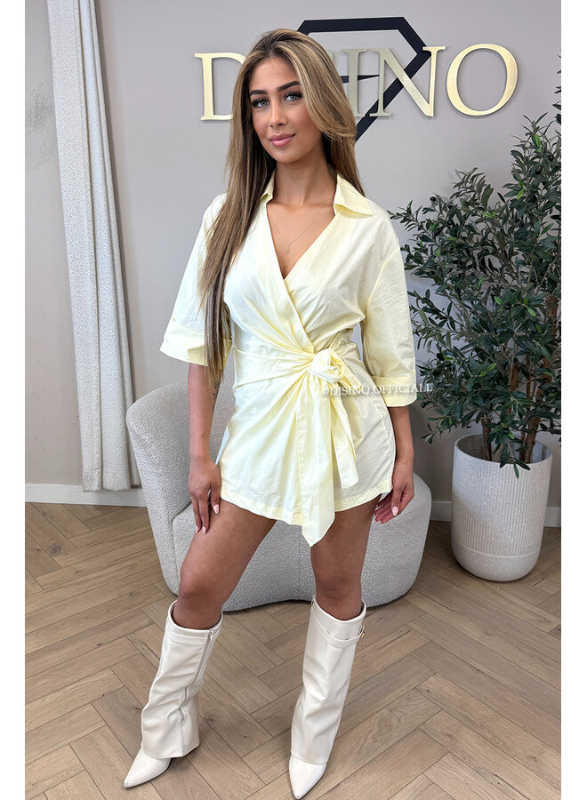 YELLOW - 'LINA PLAYSUIT' - CLASSY BLOUSE PLAYSUIT