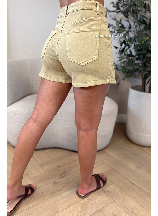 BEIGE - 'SOOF SKORT' - STRETCH DENIM SKORT