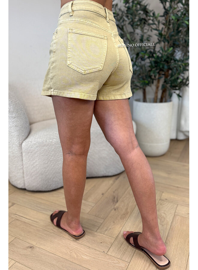 BEIGE - 'SOOF SKORT' - STRETCH DENIM SKORT