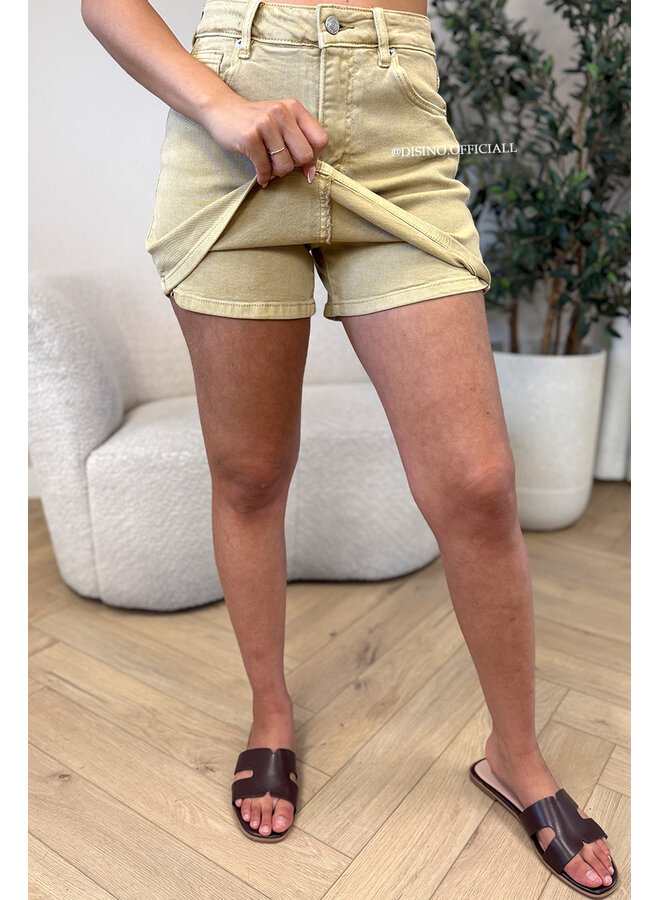 BEIGE - 'SOOF SKORT' - STRETCH DENIM SKORT